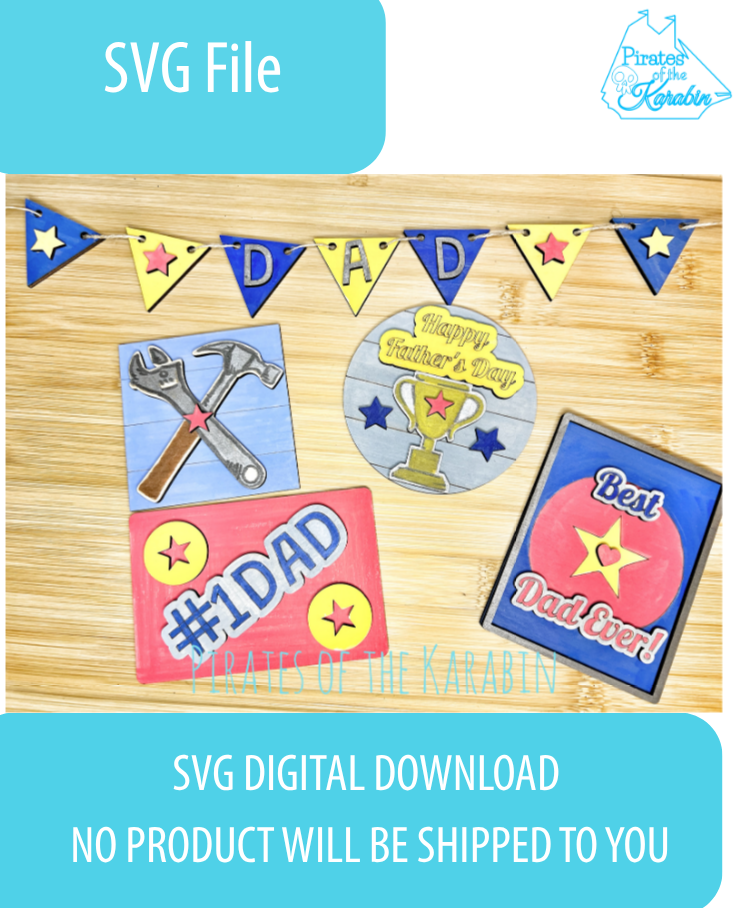 Happy Father's Day Tiered Tray SVG/XCS - Digital Download