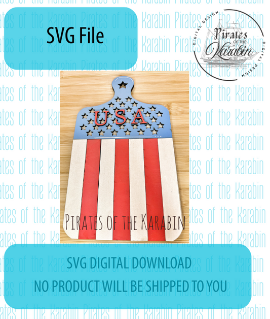 Digital download for a wooden flag with a clip on a white background