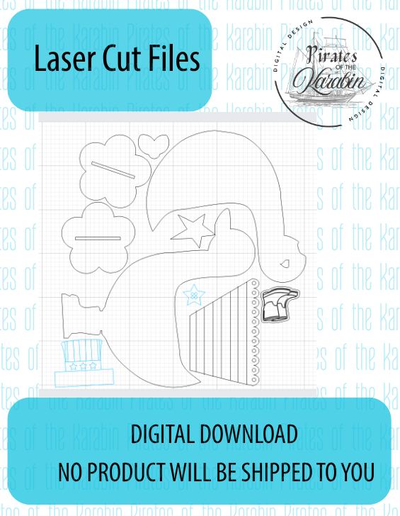 Patriotic Goose Shelf Sitter Laser Cut File SVG/XCS Digital Download