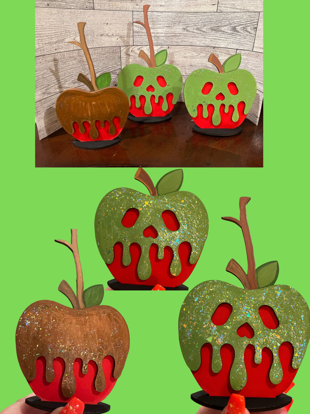 Poison Apple Trio Halloween Tabletop Signs
