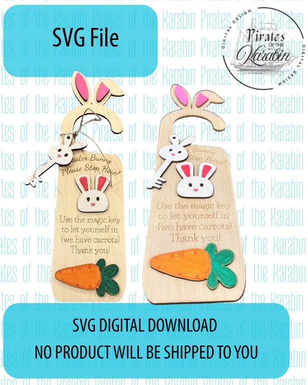 Digital download for SVG file with bunny and carrot design on a white background