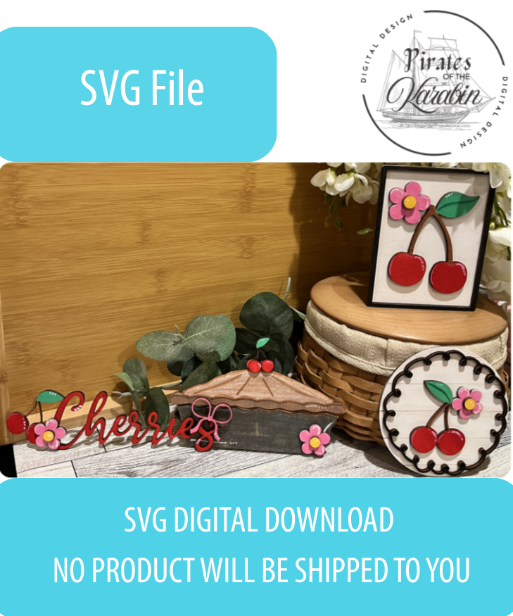 Cherry Tiered Tray Laser Cut File SVG/XCS Digital Download