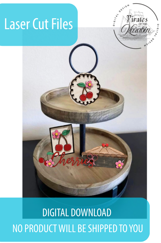 Cherry Tiered Tray Laser Cut File SVG/XCS Digital Download