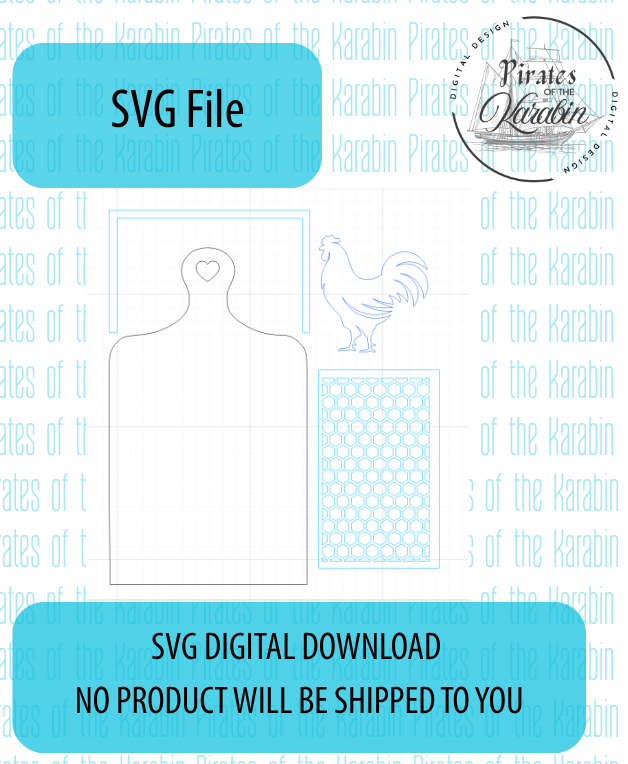 Chicken Wire Cutting Board Laser Cut File SVG/XCS Digital Download