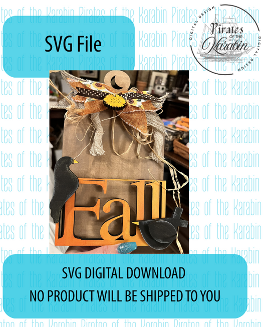 Fall Crow Sunflower Cutting Board Laser Cut File SVG/XCS Digital Download
