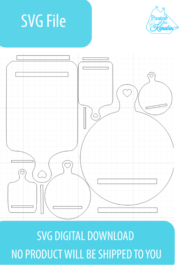 Six Custom Cutting Boards Laser Cut File SVG/XCS Digital Download