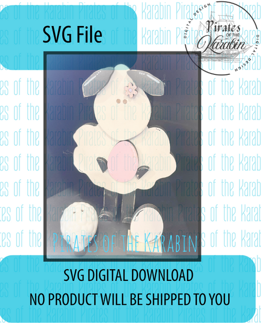 Digital download for a plush toy with a blue border and text indicating it's an SVG file.