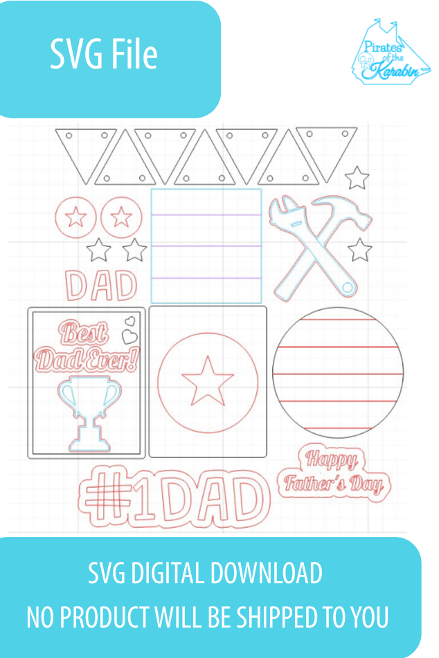 Happy Father's Day Tiered Tray SVG/XCS - Digital Download