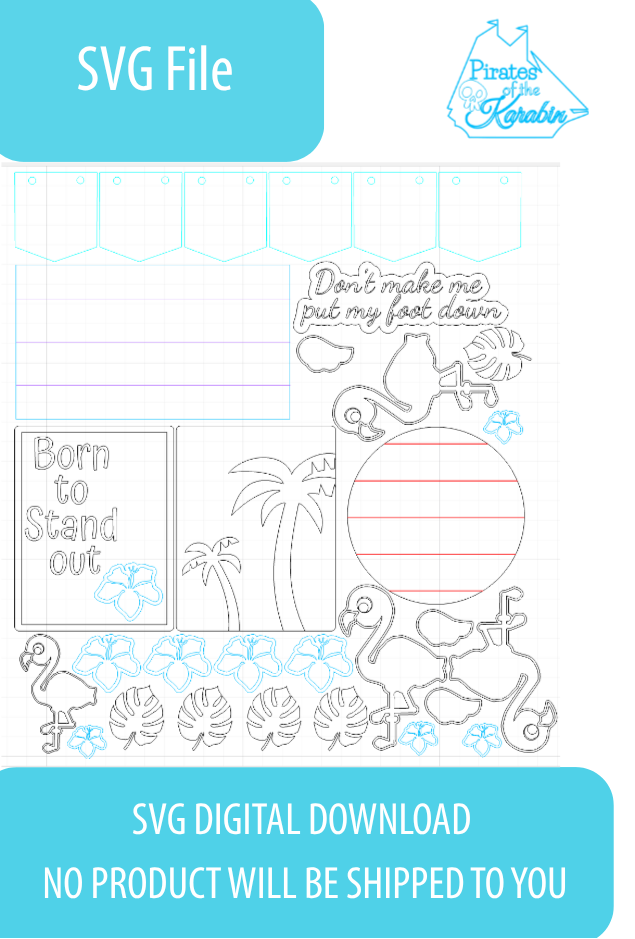 Flamingo Tiered Tray Laser Cut File SVG/XCS Digital Download