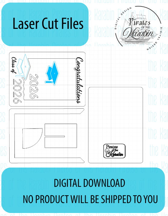 Congratulations 2026 Grad Frame Laser Cut File SVG/XCS Digital Download
