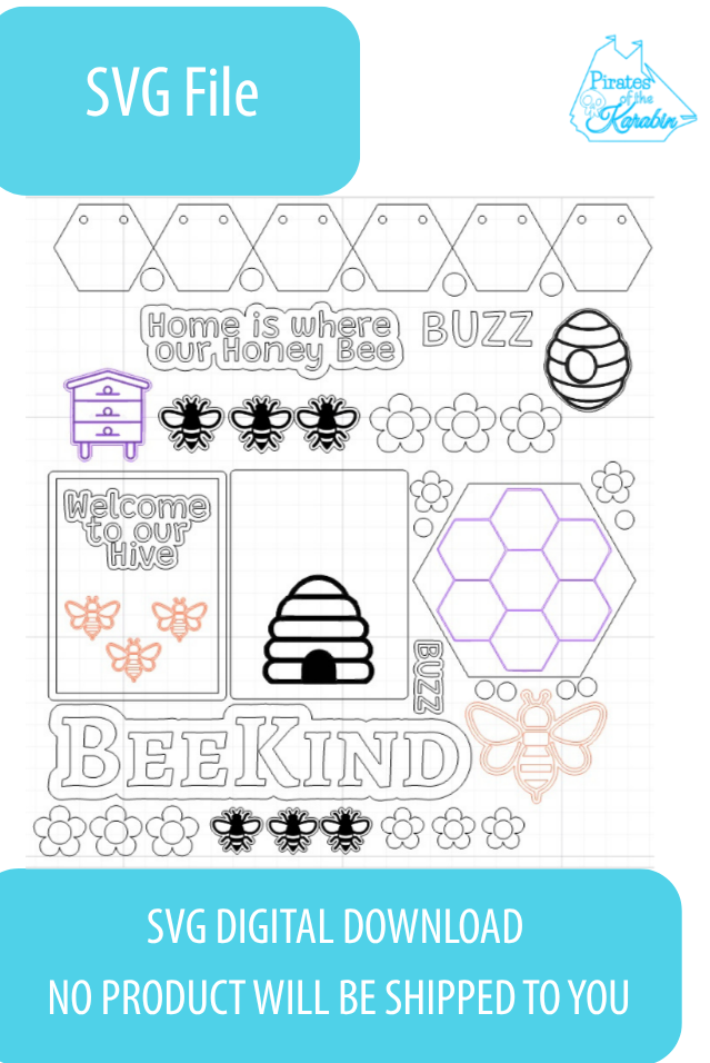Honey Bee Tiered Tray Laser Cut File SVG/XCS Digital Download