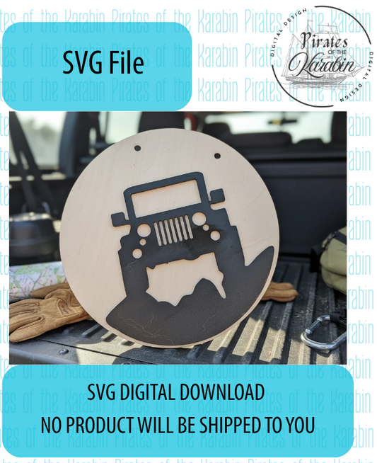 Jeep Tilt Door Sign Laser Cut File SVG/XCS Digital Download