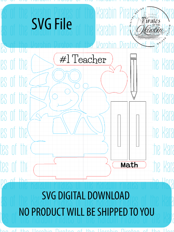 Book Worm Shelf Sitter Downloadable SVG/XCS Design File