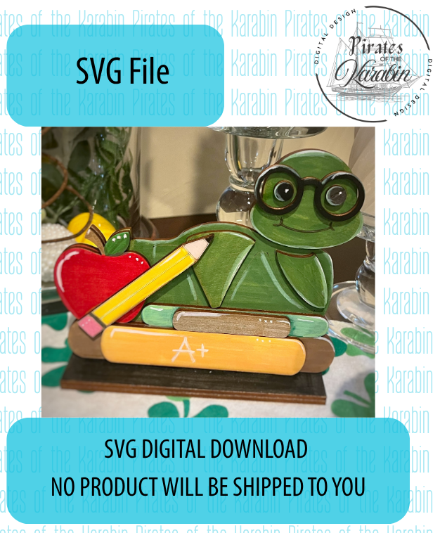 Book Worm Shelf Sitter Downloadable SVG/XCS Design File