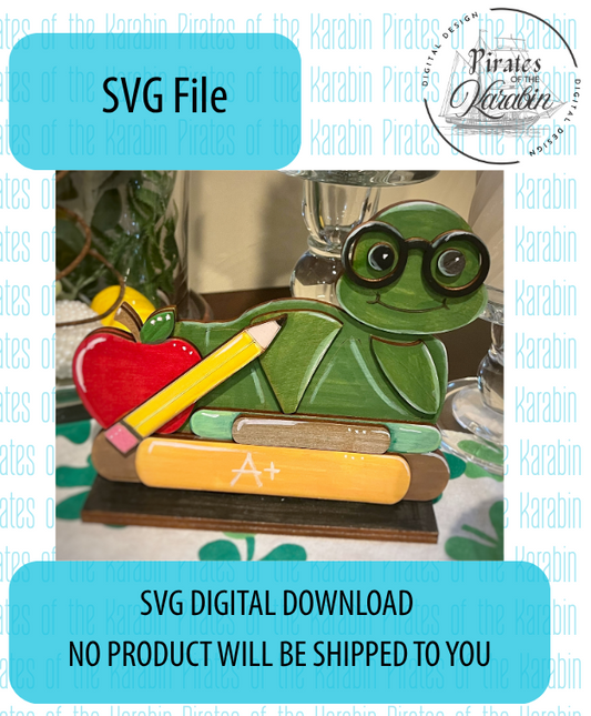 Book Worm Shelf Sitter Downloadable SVG/XCS Design File