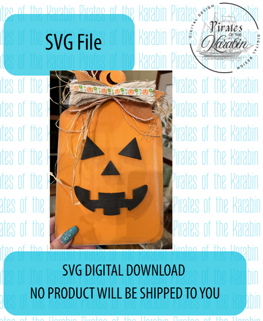 Jack o Lantern Face Cutting Board Laser Cut File SVG/XCS Digital Download