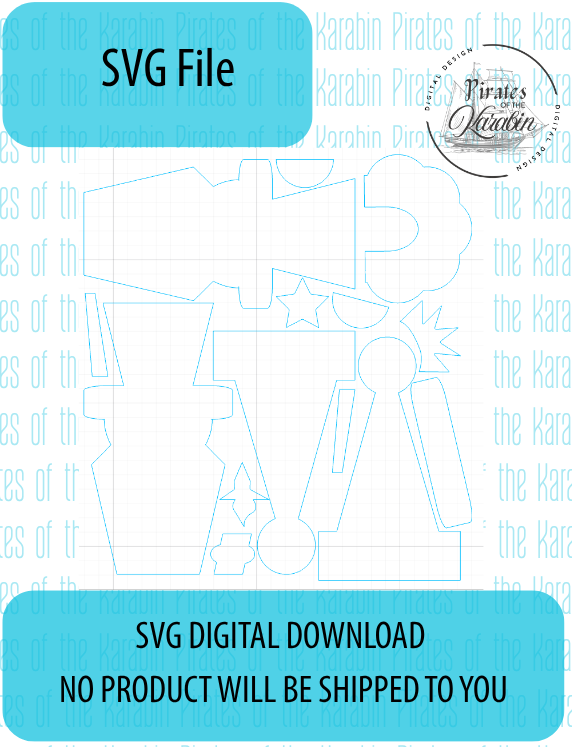 Digital download package for SVG files with a blue and white design.