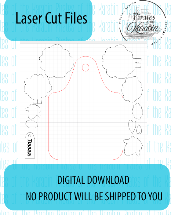 Lamb Buddies Cutting Board Laser Cut File SVG/XCS Digital Download