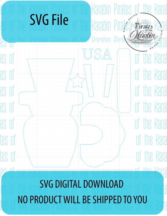 Digital download package for SVG files with a blue and white design.