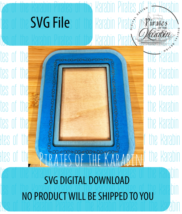 Custom Layered Wavy Picture Frame Laser Cut File SVG/XCS Digital Download