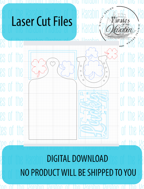 Lucky St. Patrick's Day Cutting Board Laser Cut File SVG/XCS Digital Download