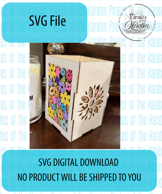 Happy Mother's Day Floral Tea light Holder SVG/XCS Design File