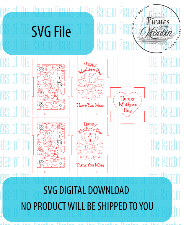 Happy Mother's Day Floral Tea light Holder SVG/XCS Design File