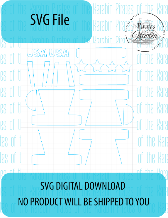Digital download package for SVG files with a blue and white design.