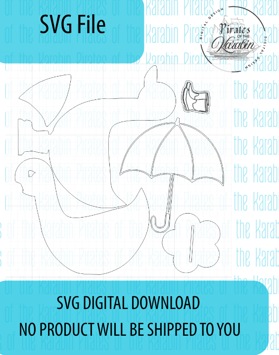 SVG file digital download with a design of a person holding an umbrella on a white background.
