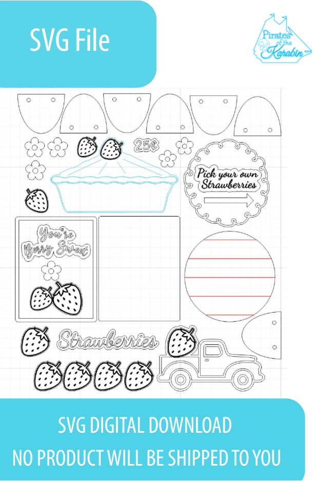 Strawberry Tiered Tray Laser Cut File SVG/XCS Digital Download