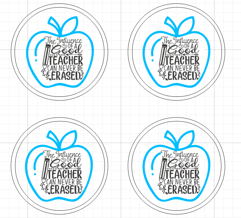 Laser Engraved Cork Teacher Coasters