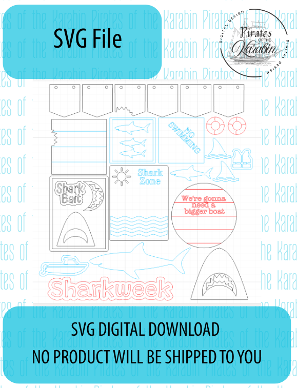 Digital download package for SVG files with a white background