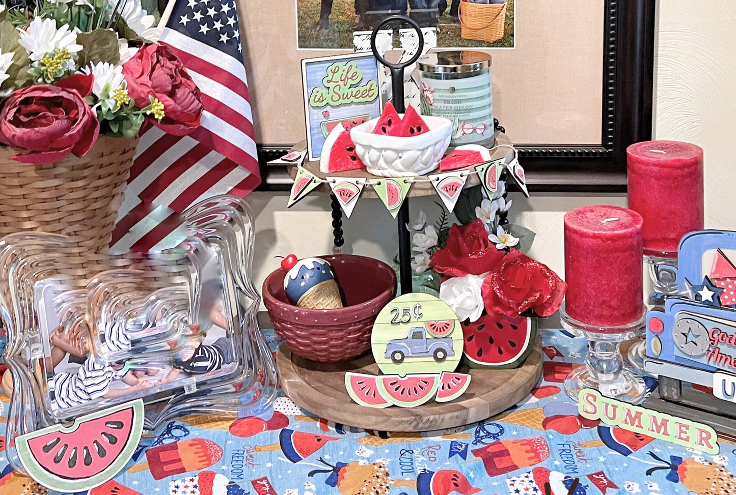 Watermelon Tiered Tray Laser Cut File Digital Download