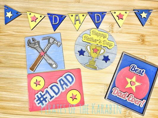 Father's Day Tiered Tray Laser Cut File Digital Download