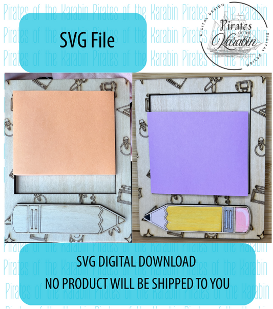 Teacher Note Pad Holder Downloadable SVG/XCS Design File