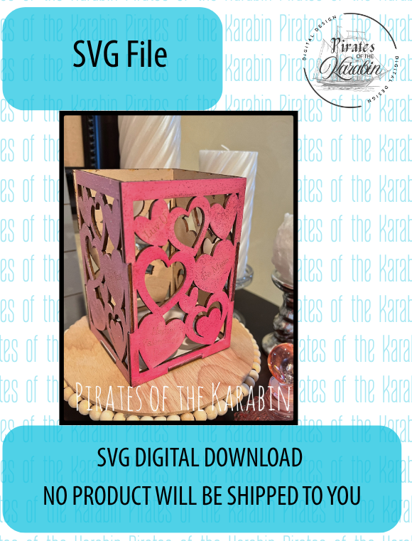Valentine's Day Tealight Holder SVG/XCS - Digital Download
