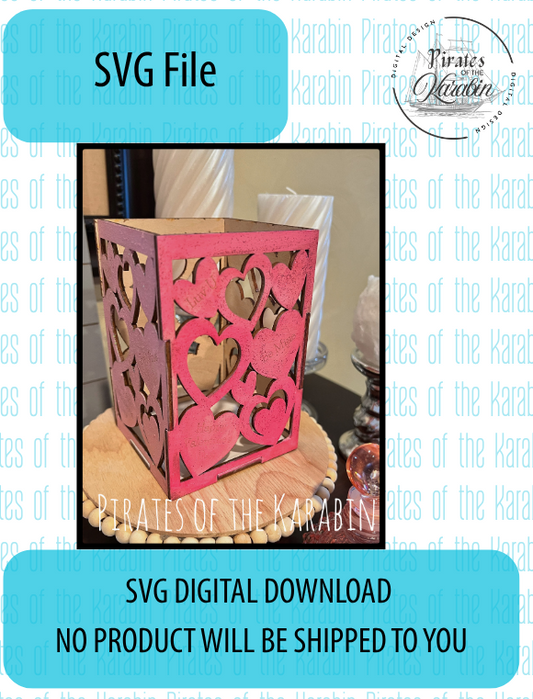 Valentine's Day Tealight Holder SVG/XCS - Digital Download