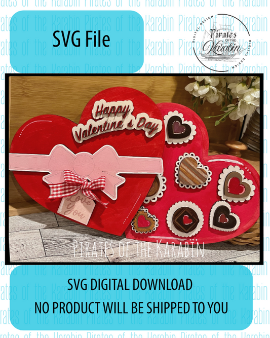 Chocolate Candy Heart SVG/XCS - Digital Download