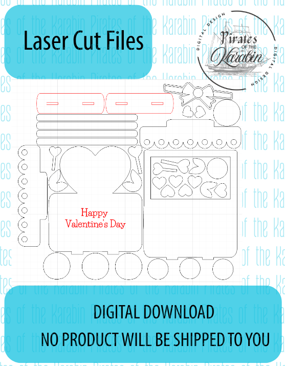Valentine's Day Train SVG/XCS - Digital Download