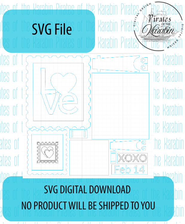 Valentine's Love Stamp Frame SVG/XCS - Digital Download
