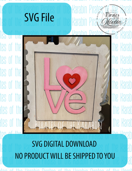 Valentine's Love Stamp Frame SVG/XCS - Digital Download