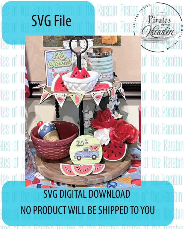 Digital download for a tiered dessert stand SVG file with a white background