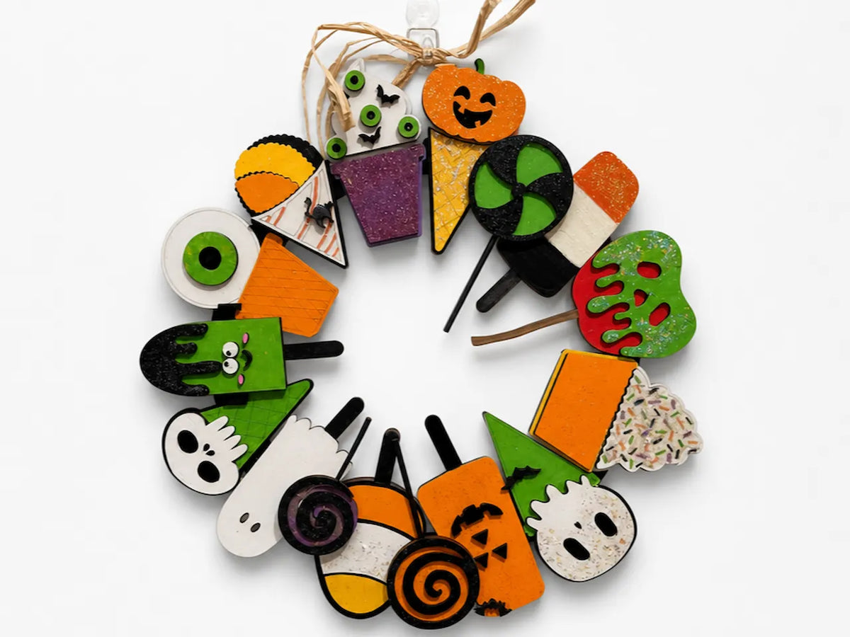 Halloween Candy and Treat Themed Wreath